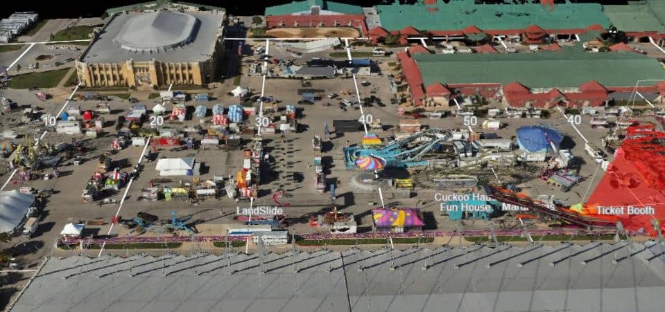 AirWise Solutions’ Analytics Photogrammetry from the Tulsa Fire Department’s drone produces a photorealistic 3D model for tactical planning of the 2023 Tulsa State Fair.